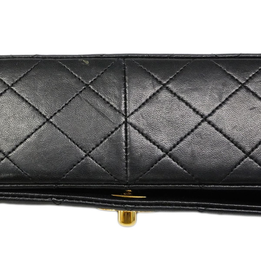 Chanel Shoulder Bag Quilted Lambskin Black Gold — view 8