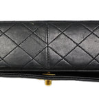 Chanel Shoulder Bag Quilted Lambskin Black Gold — view 8