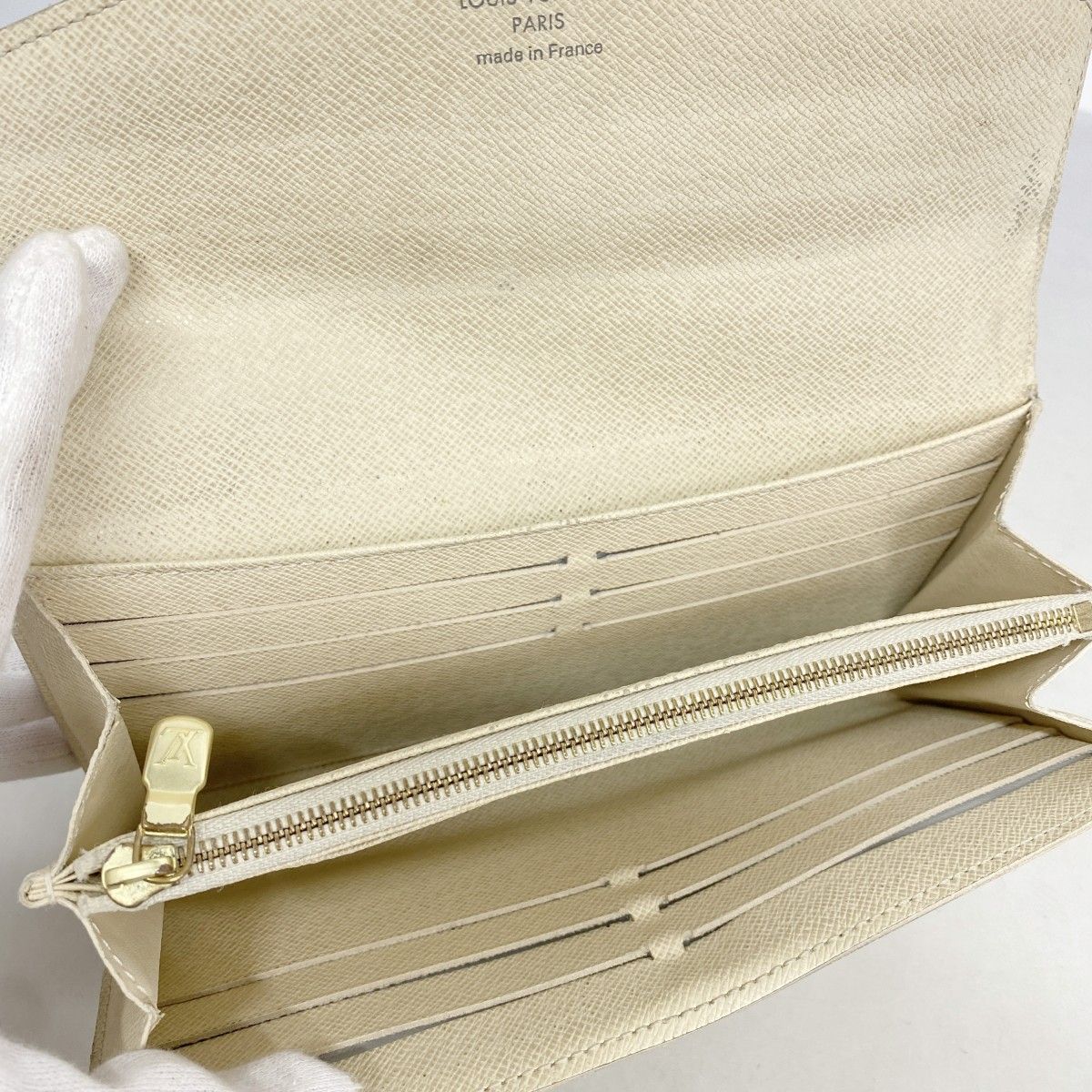 Louis Vuitton Wallet Damier Azur Portefeuille Sarah White — view 3