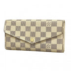 Louis Vuitton Wallet Damier Azur Portefeuille Sarah White