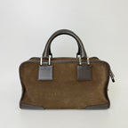 Loewe Anagram Amazona 28 Handbag Suede Leather Brown Vintage — view 3