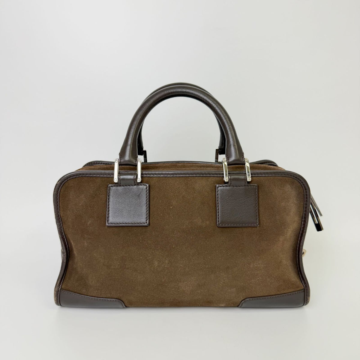 Loewe Anagram Amazona 28 Handbag Suede Leather Brown Vintage — view 3