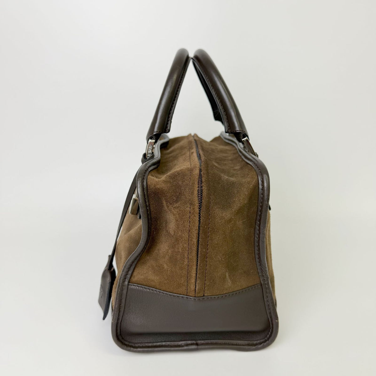 Loewe Anagram Amazona 28 Handbag Suede Leather Brown Vintage — view 4