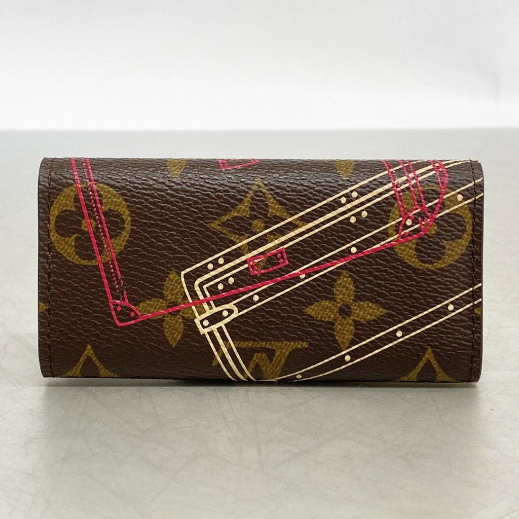 Louis Vuitton Key Case Monogram Trunk Multicles 4 Brown Pink — view 6