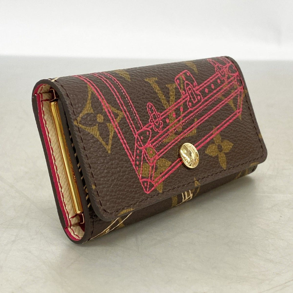 Louis Vuitton Key Case Monogram Trunk Multicles 4 Brown Pink — view 2