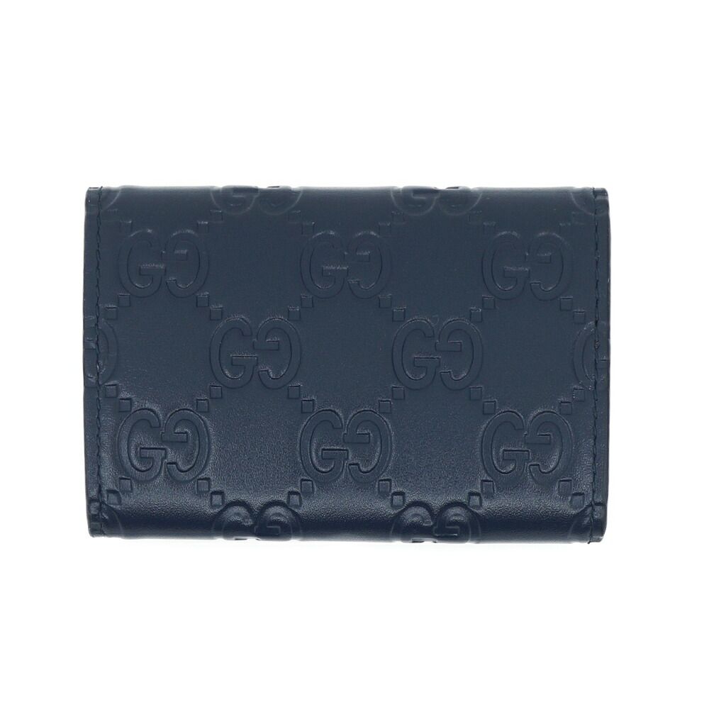 Gucci Key Case 6 Navy Leather Silver Key Holder — view 2