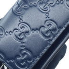 Gucci Key Case 6 Navy Leather Silver Key Holder — view 9