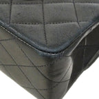 Chanel Shoulder Bag Quilted Lambskin Black Gold — view 6