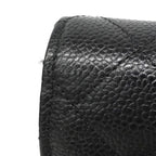 Chanel Shoulder Wallet Quilted Caviar Leather Black Silver — view 7