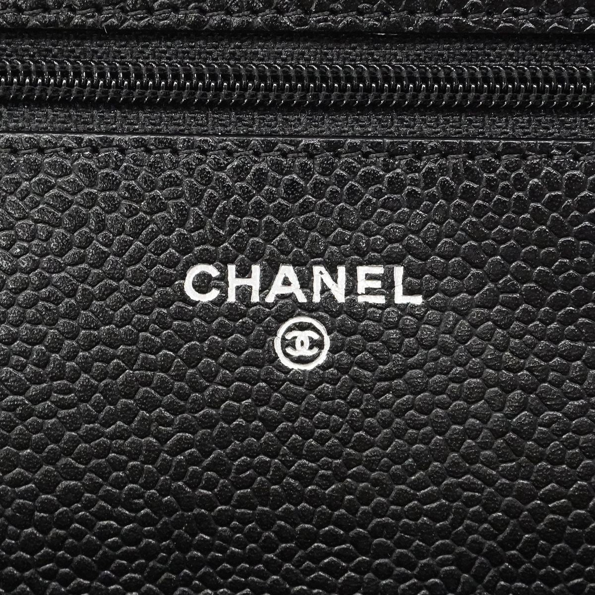 Chanel Shoulder Wallet Quilted Caviar Leather Black Silver — view 5