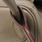 Hermes Handbag Lindy 30 Verso Taurillon Clemence Etain Blue Indigo Silver 2-Way — view 8