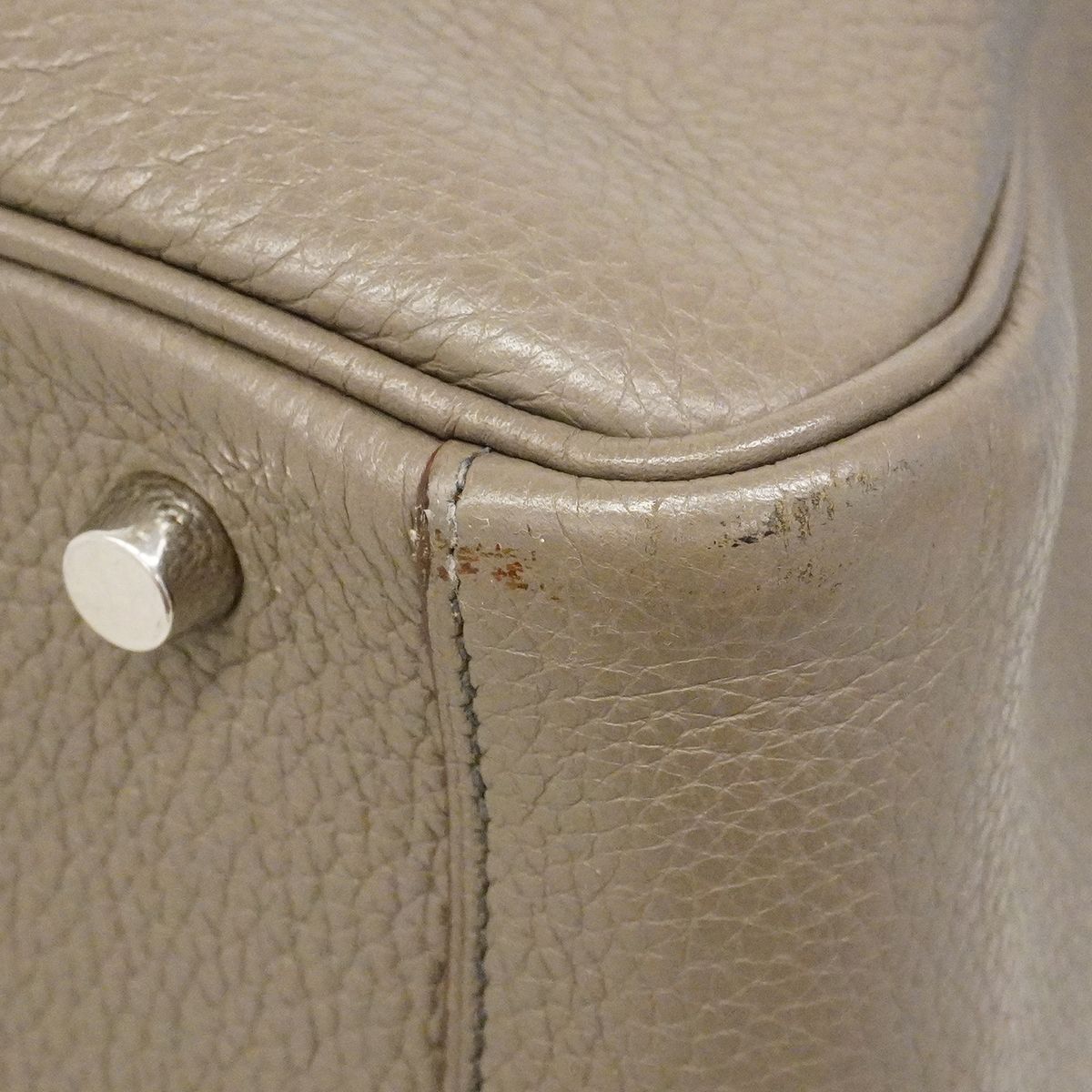 Hermes Handbag Lindy 30 Verso Taurillon Clemence Etain Blue Indigo Silver 2-Way — view 6