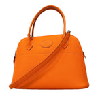 Hermes Handbag Bolide 27 Veau Epsom Orange Silver 2-Way