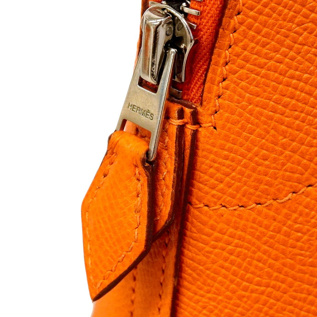 Hermes Handbag Bolide 27 Veau Epsom Orange Silver 2-Way — view 9