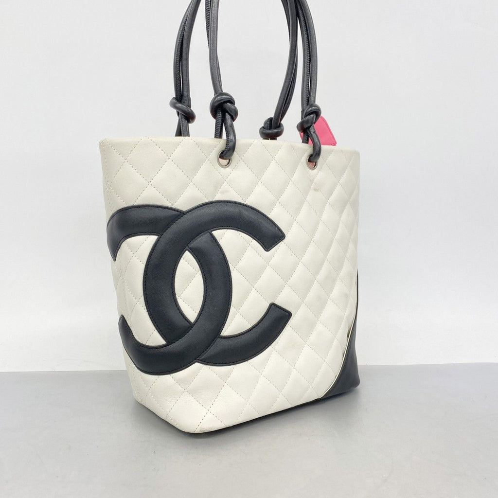 Chanel Tote Cambon Lambskin White Silver — view 2