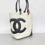 Chanel Tote Cambon Lambskin White Silver — view 2