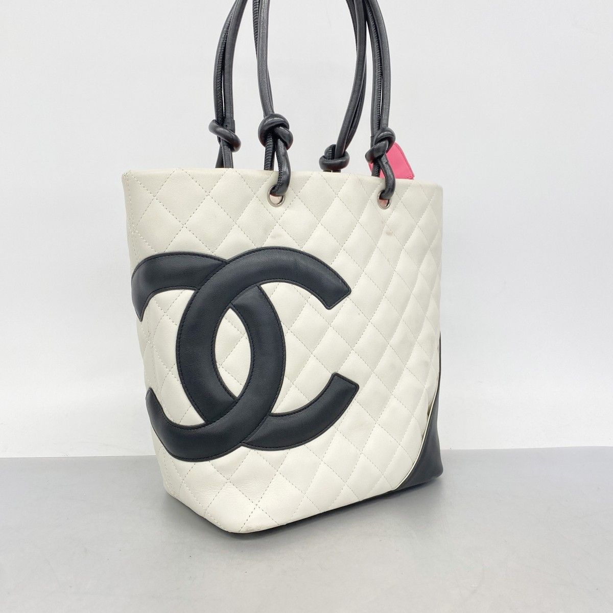 Chanel Tote Cambon Lambskin White Silver — view 2