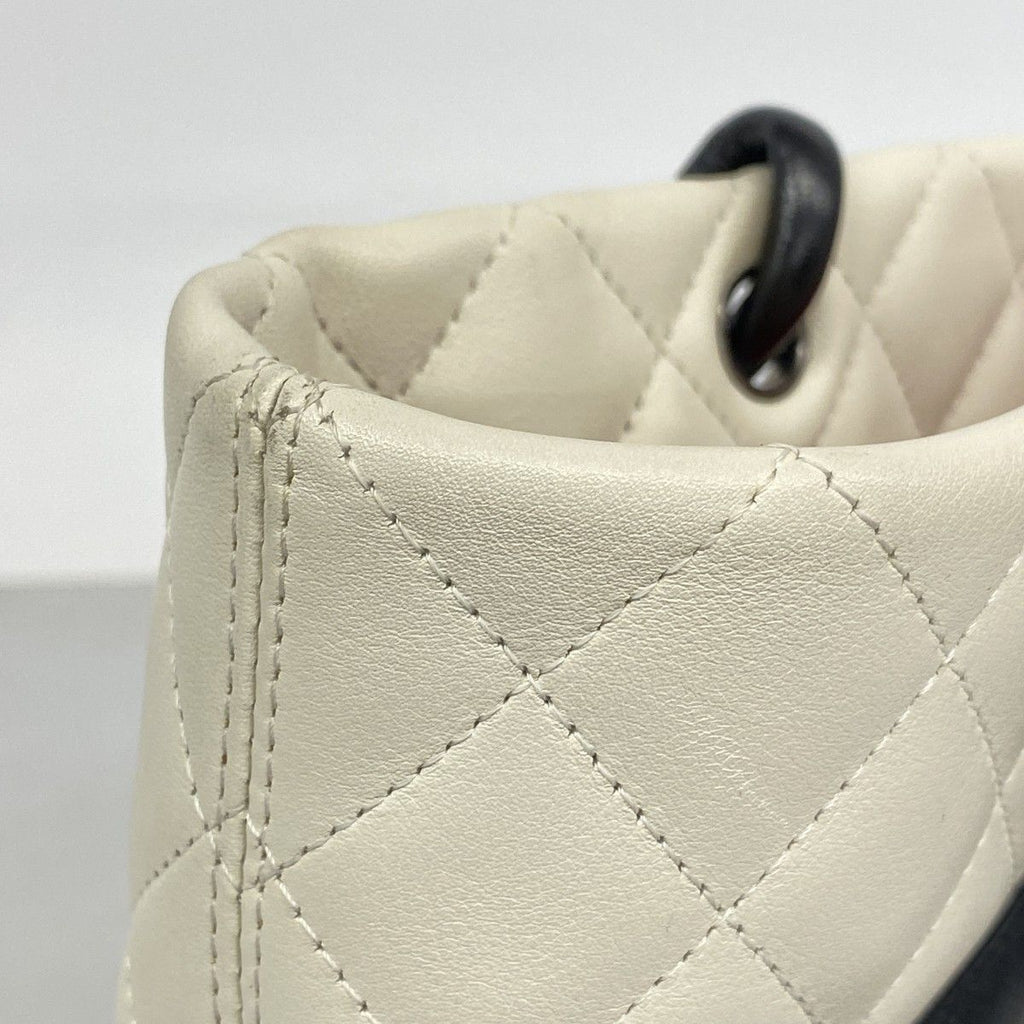 Chanel Tote Cambon Lambskin White Silver — view 9