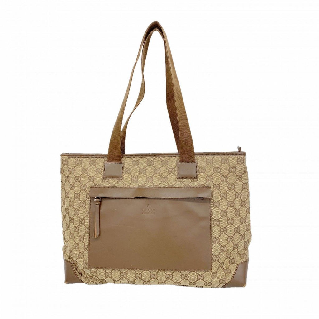 Gucci Tote GG Canvas Brown Silver