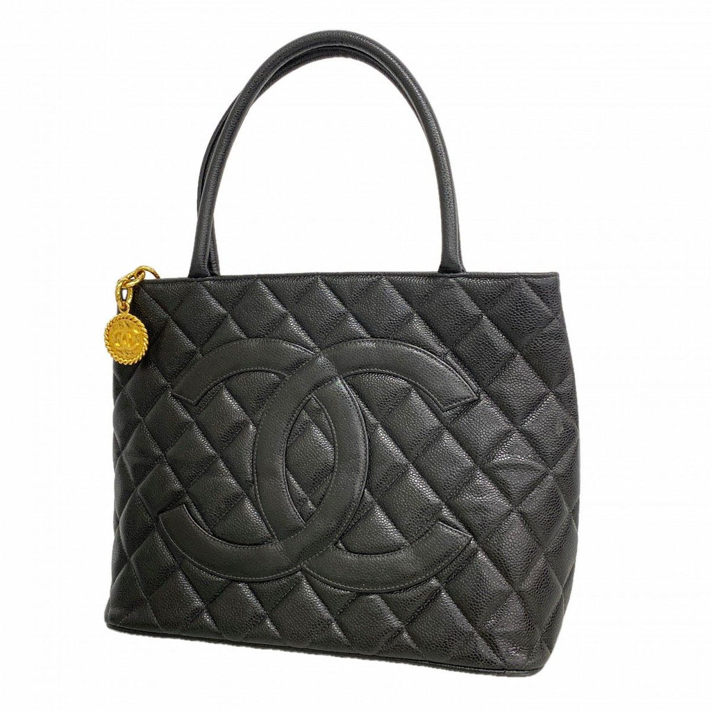 Chanel Tote Reissue Caviar Leather Black Gold
