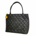 Chanel Tote Reissue Caviar Leather Black Gold