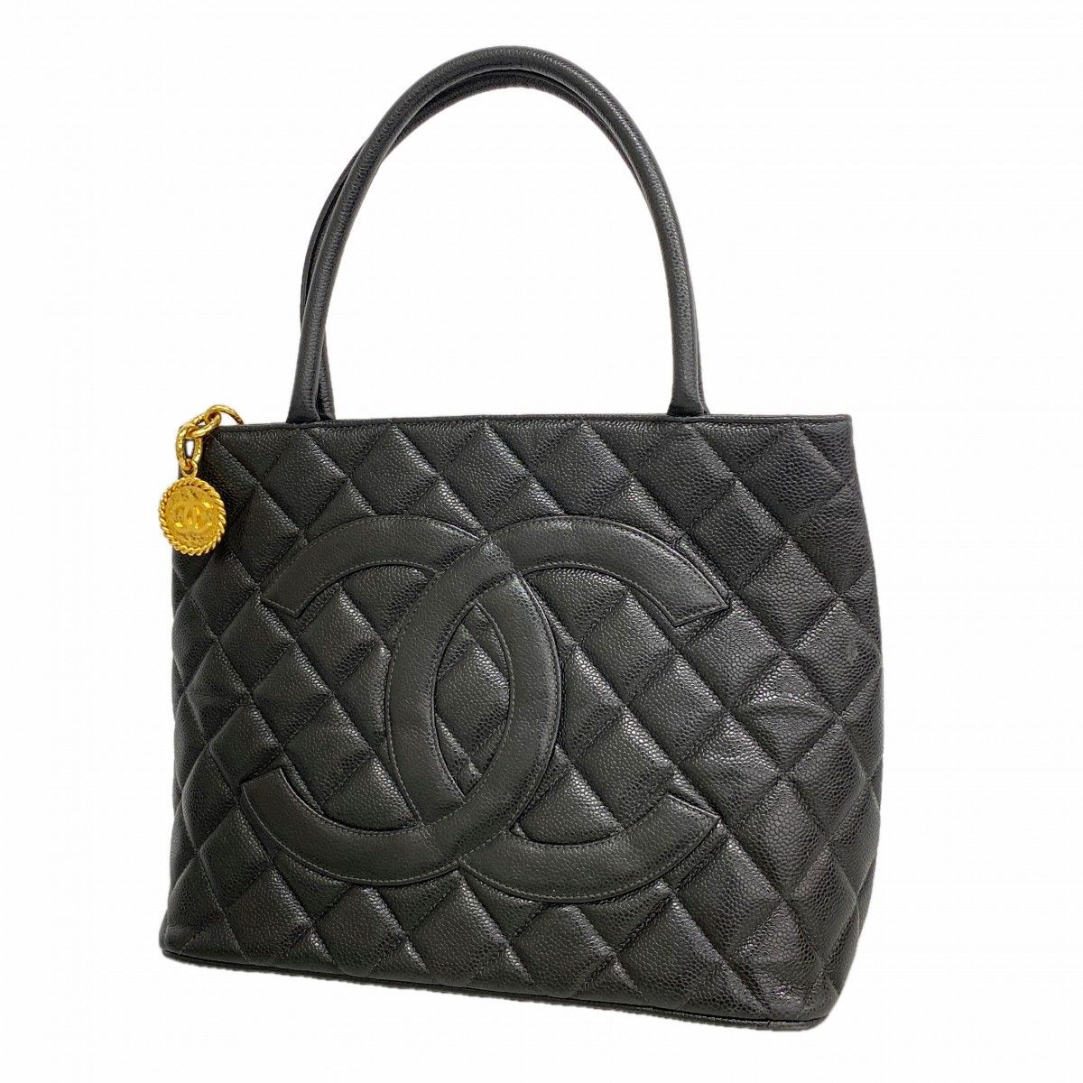 Chanel Tote Reissue Caviar Leather Black Gold