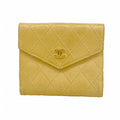 Chanel Wallet Bicolor Leather Beige Gold