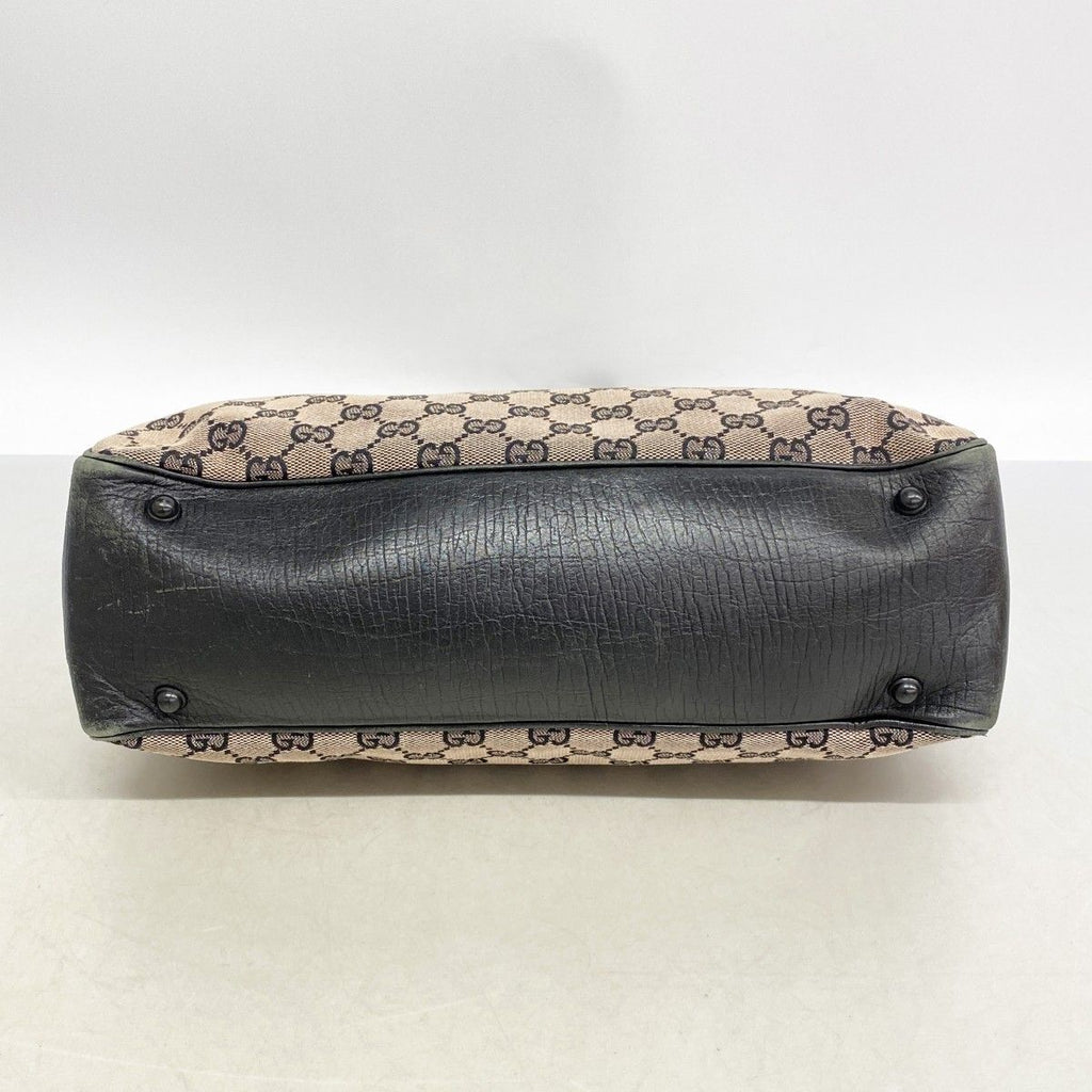 Gucci Tote GG Canvas Bamboo Black Beige Silver — view 3