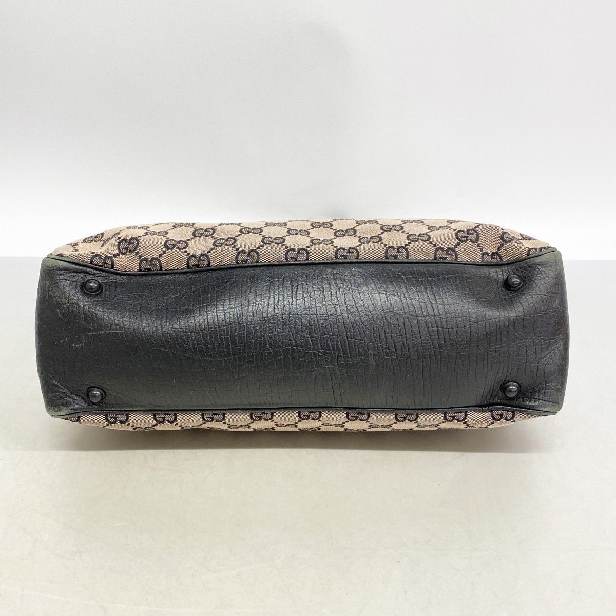 Gucci Tote GG Canvas Bamboo Black Beige Silver — view 3