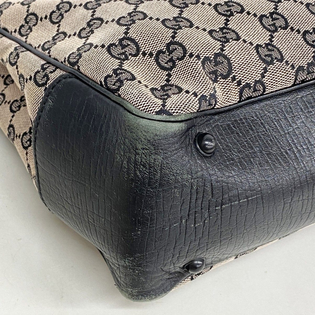 Gucci Tote GG Canvas Bamboo Black Beige Silver — view 6