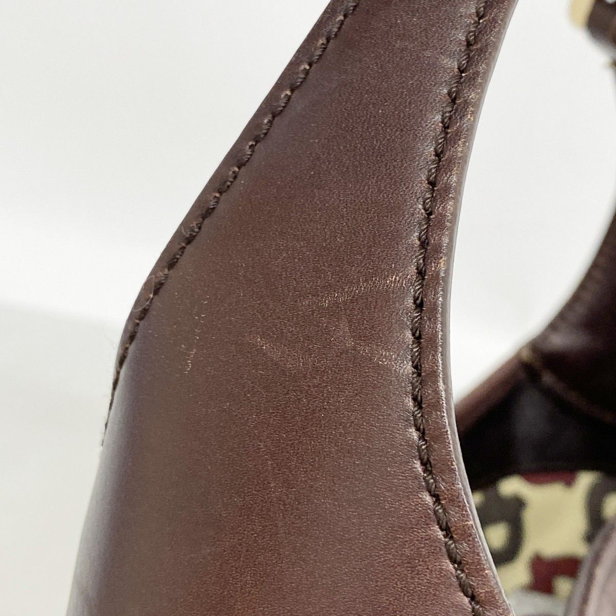 Gucci Shoulder Bag Guccissima Leather Dark Brown Chien Pants Gold — view 9