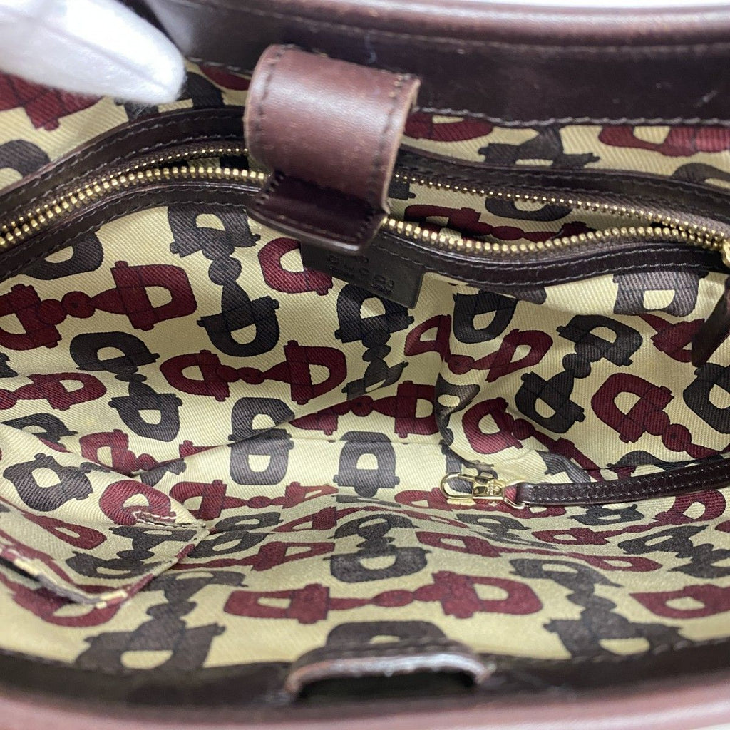 Gucci Shoulder Bag Guccissima Leather Dark Brown Chien Pants Gold — view 4