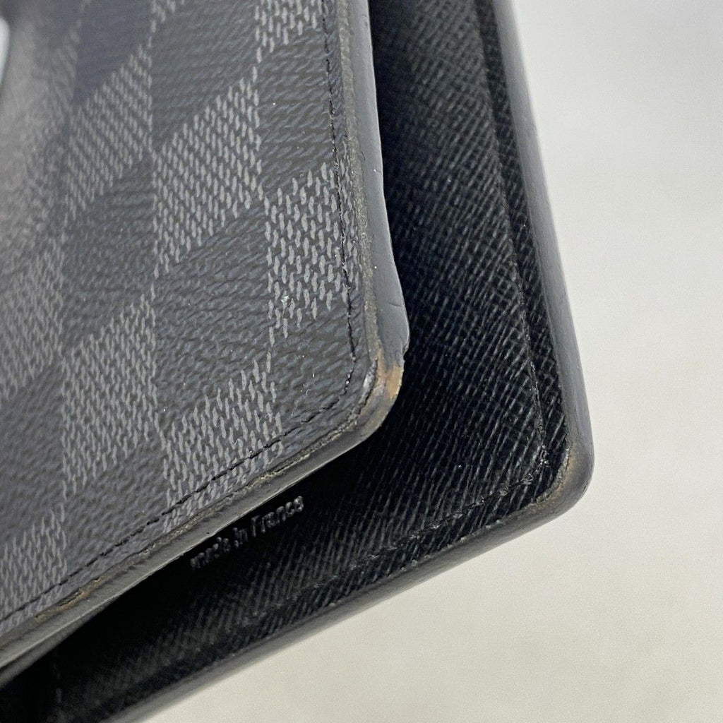 Louis Vuitton Wallet Damier Graphite Portefeuille Brazza Black — view 6