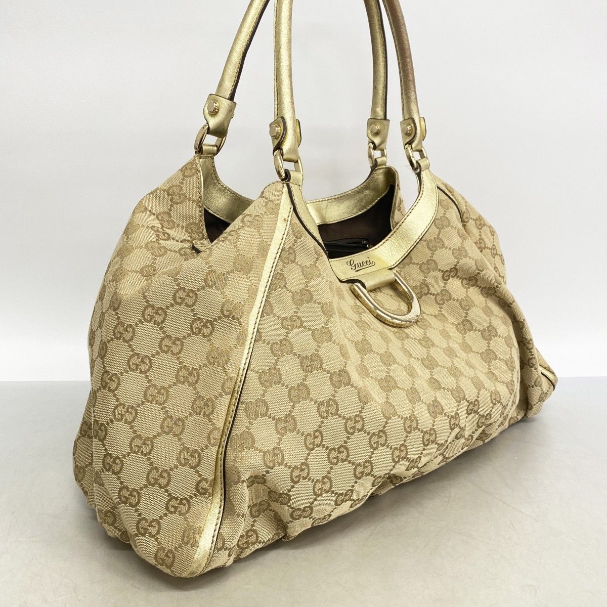 Gucci Tote GG Canvas Abbey Light Brown Champagne Gold — view 2