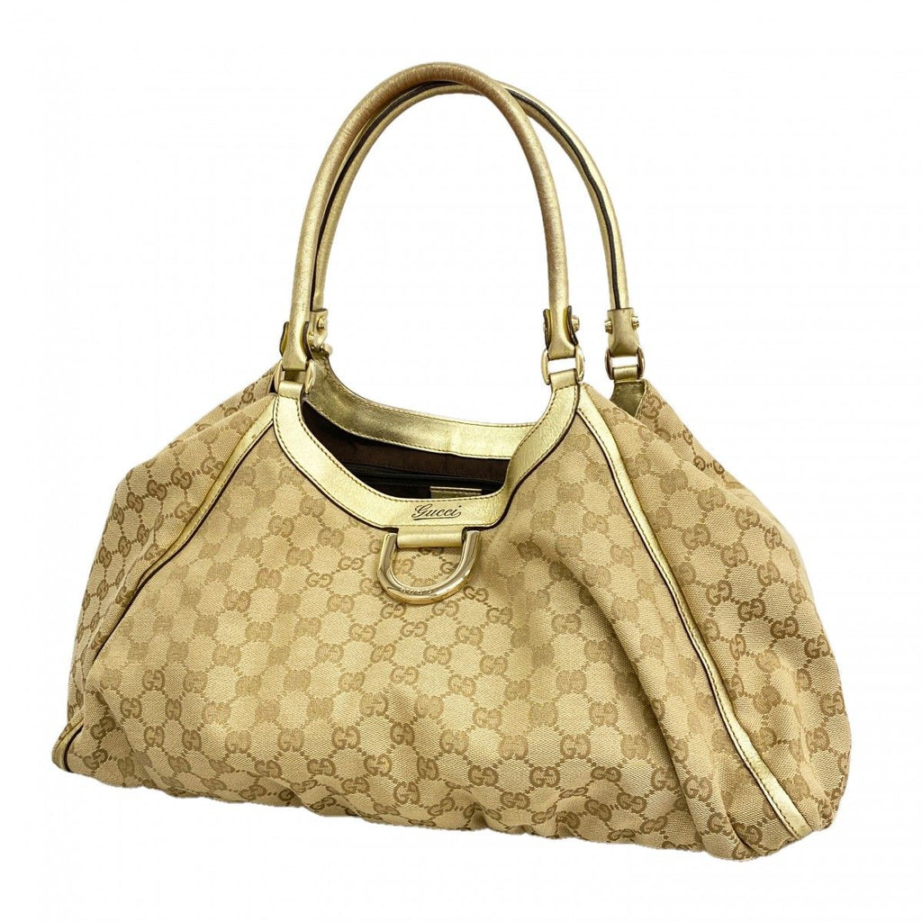 Gucci Tote GG Canvas Abbey Light Brown Champagne Gold