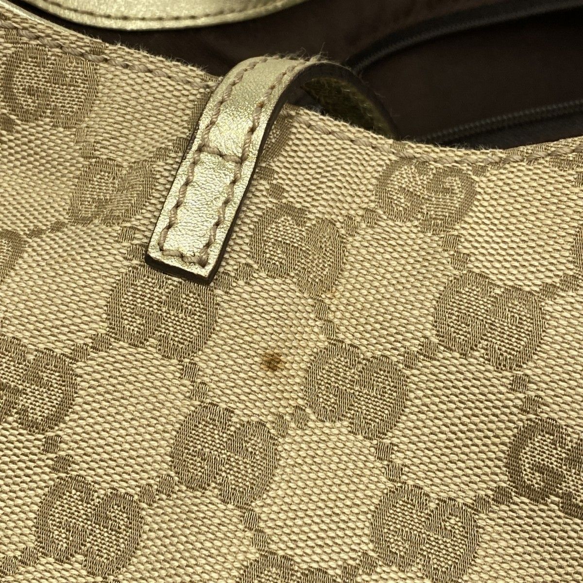 Gucci Tote GG Canvas Abbey Light Brown Champagne Gold — view 9