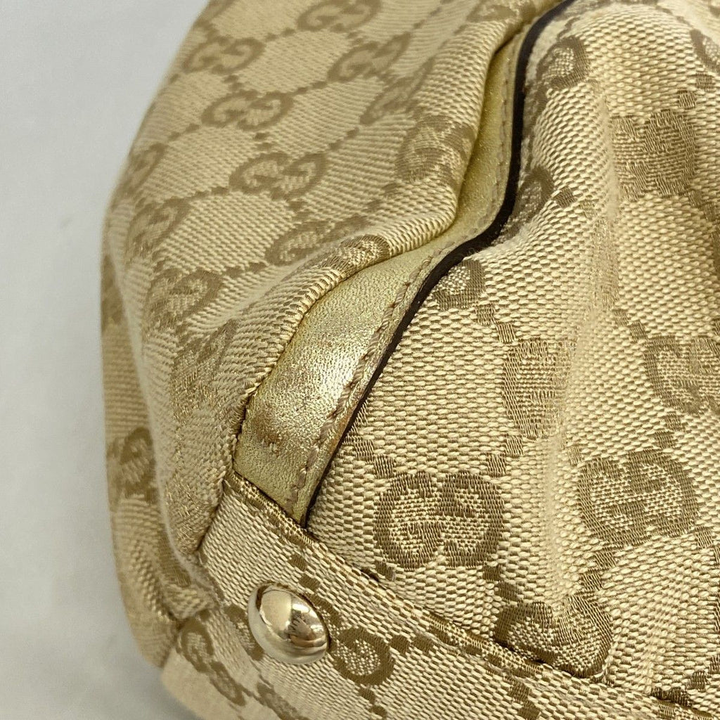 Gucci Tote GG Canvas Abbey Light Brown Champagne Gold — view 6