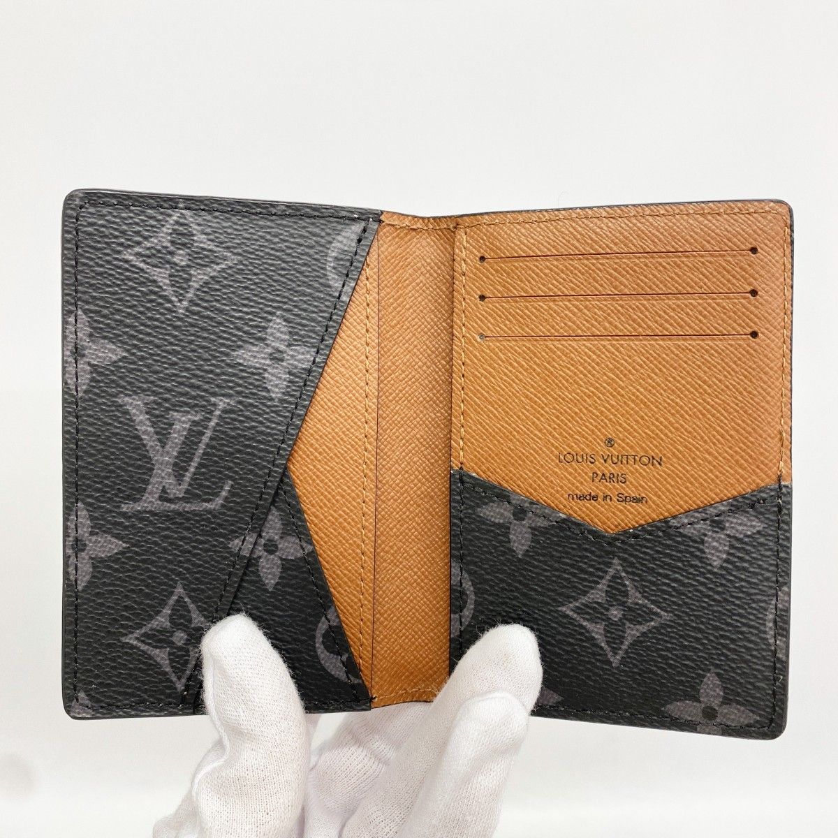Louis Vuitton Card Case Monogram Eclipse Epi Organizer de Poche Blanc — view 3
