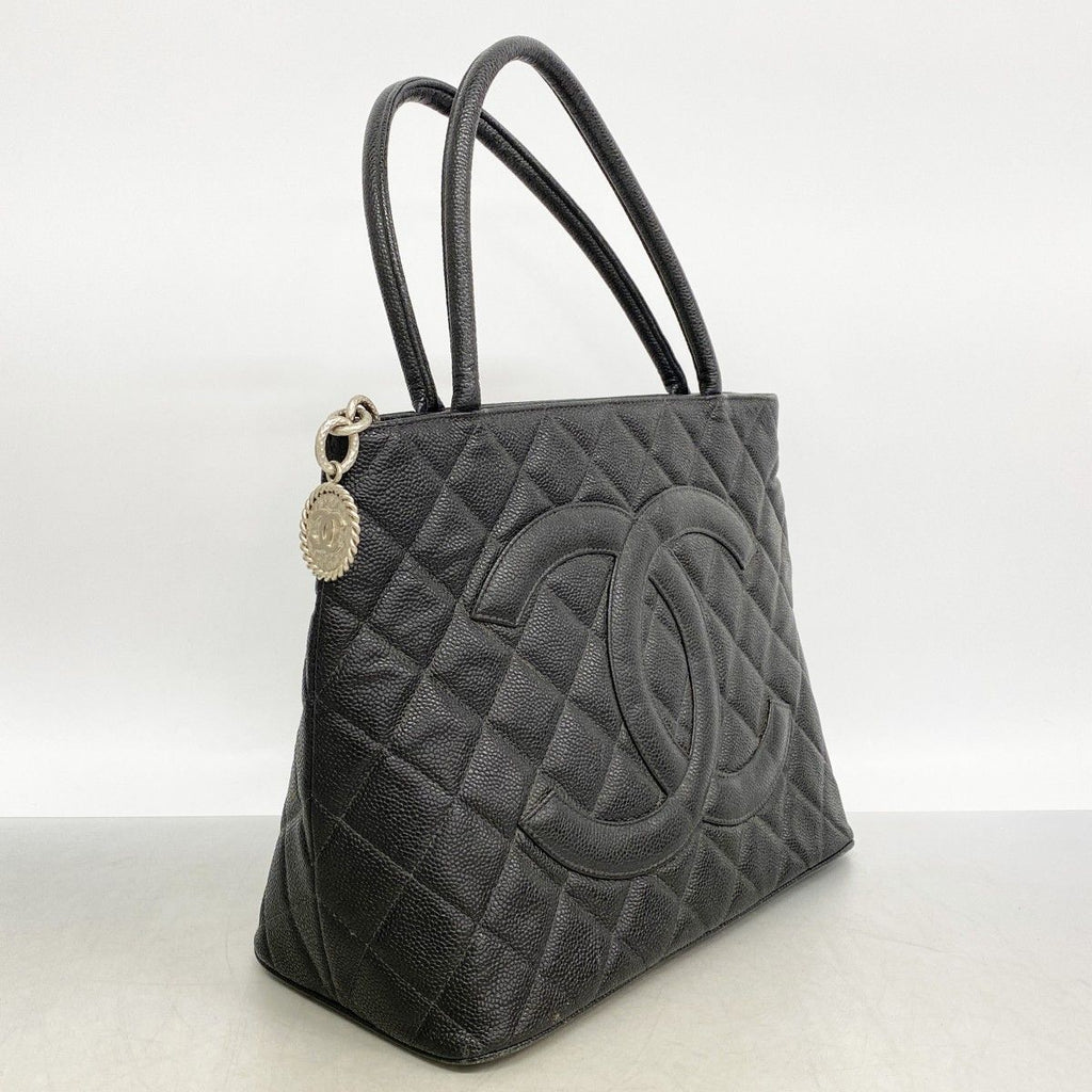 Chanel Tote Reissue Caviar Leather Black Silver — view 2