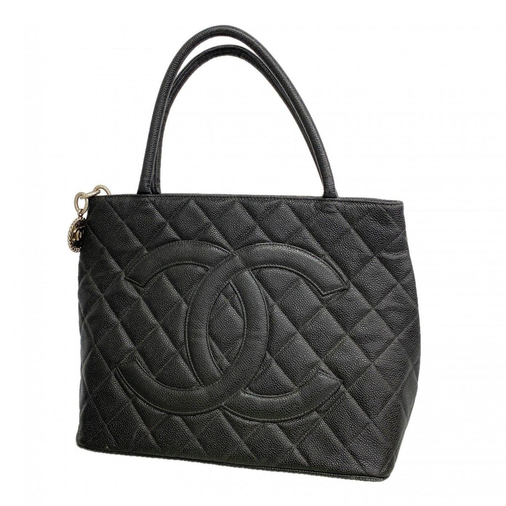 Chanel Tote Reissue Caviar Leather Black Silver