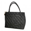 Chanel Tote Reissue Caviar Leather Black Silver
