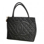 Chanel Tote Reissue Caviar Leather Black Silver