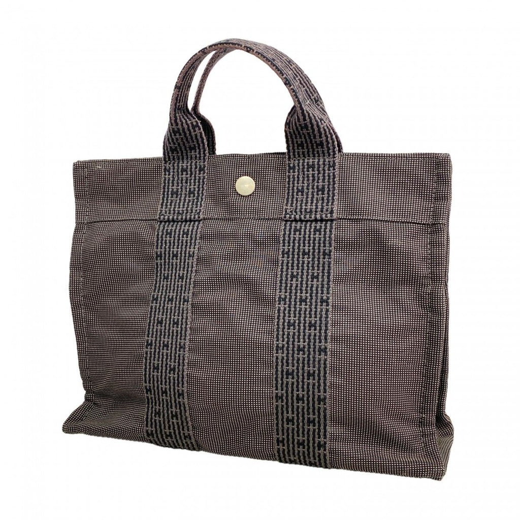 Hermes Tote Her Line PM Canvas Gray Silver