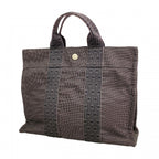 Hermes Tote Her Line PM Canvas Gray Silver