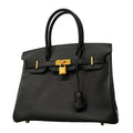 Hermes Handbag Birkin 30 Veau Epsom Black Gold