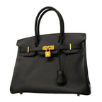 Hermes Handbag Birkin 30 Veau Epsom Black Gold