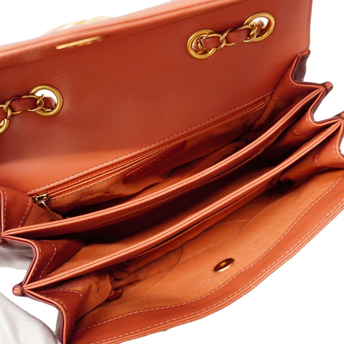 Chanel Shoulder Bag Quilted Lambskin Pink Red Gold — view 4