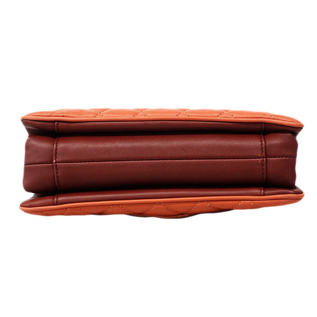 Chanel Shoulder Bag Quilted Lambskin Pink Red Gold — view 3