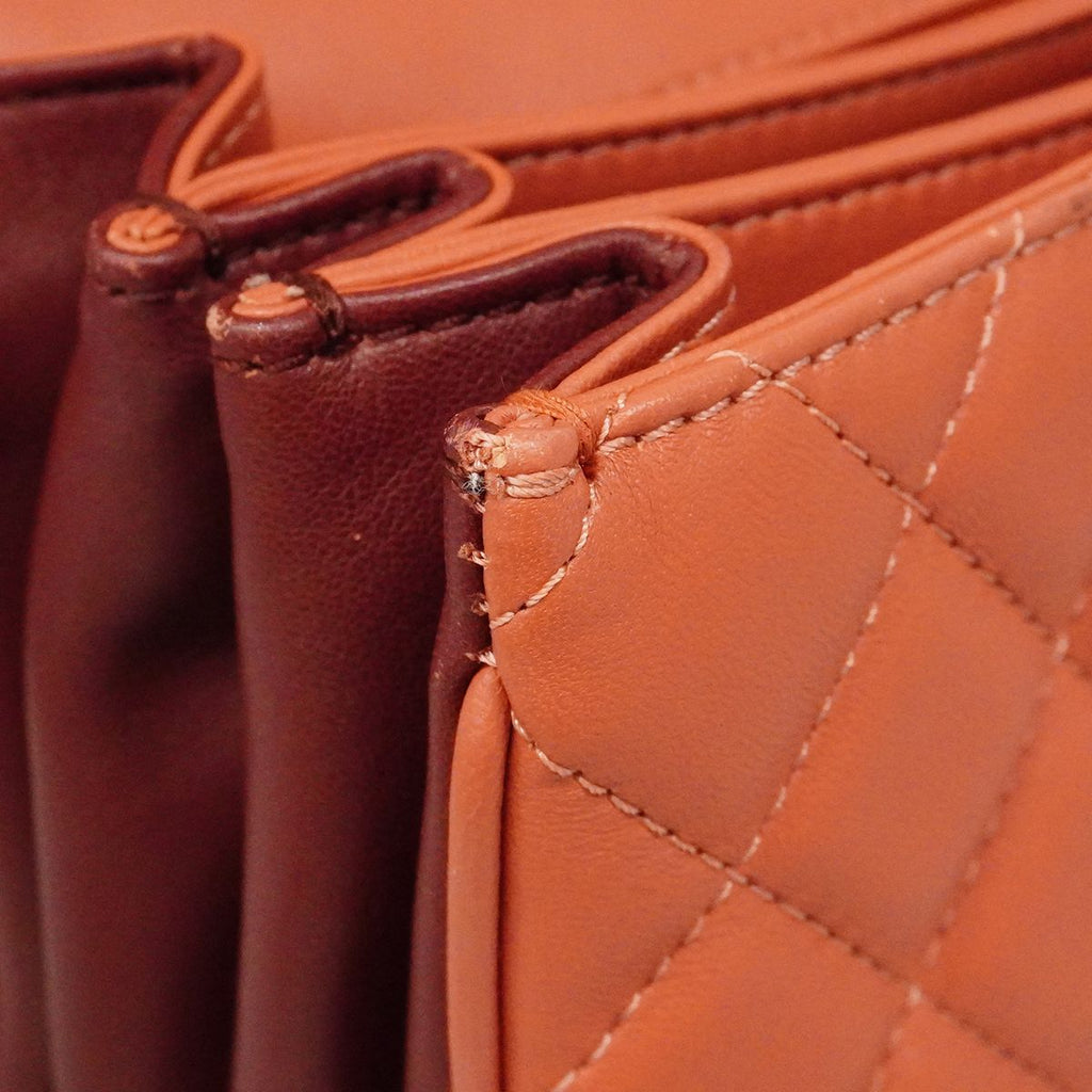 Chanel Shoulder Bag Quilted Lambskin Pink Red Gold — view 7