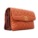 Chanel Shoulder Bag Quilted Lambskin Pink Red Gold — view 2